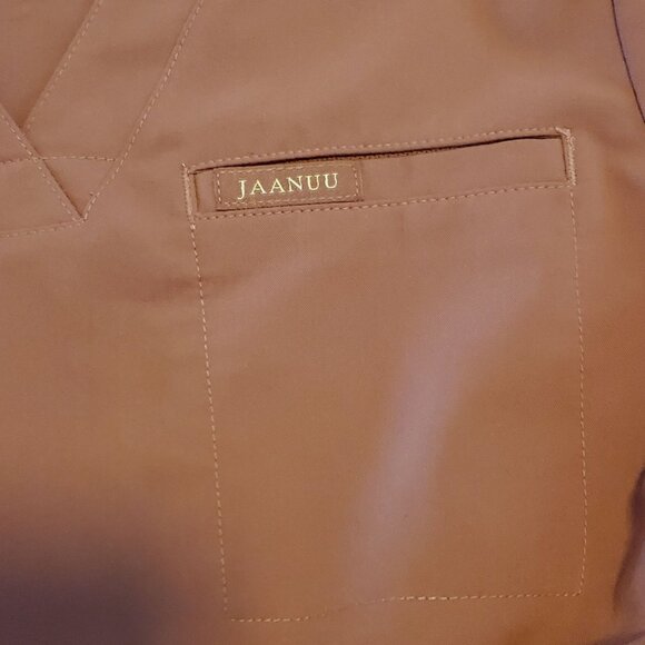 Jaanuu Womens Mauve Pink Short Sleeve V-Neck Scrub Medical Nursing Top Size S - Picture 9 of 10